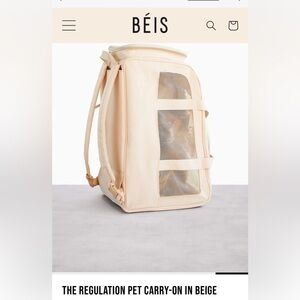 Brand New BEIS Pet Carry On